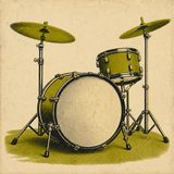 A drawn plate of the drums