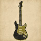 A drawn plate of the guitar